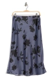 Nordstrom Rack Textured Satin Midi Skirt In Blue