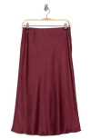 Nordstrom Rack Textured Satin Midi Skirt In Brown