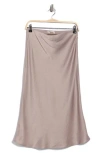 Nordstrom Rack Textured Satin Midi Skirt In Brown