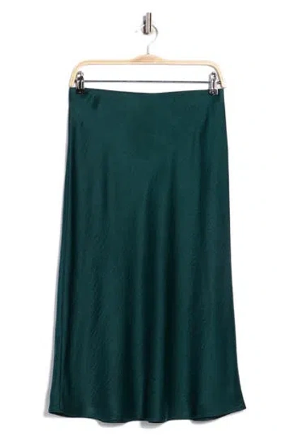Nordstrom Rack Textured Satin Midi Skirt In Green