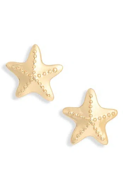 Nordstrom Rack Textured Starfish Stud Earrings In Gold