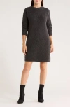 Nordstrom Rack Textured Stitch Long Sleeve Sweater Dress In Gray