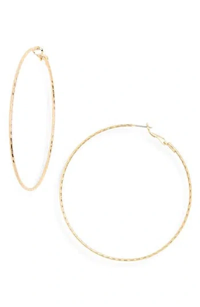 Nordstrom Rack Textured Wire Hoop Earrings In Gold