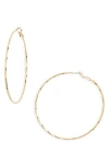 Nordstrom Rack Textured Wire Hoop Earrings In Gold