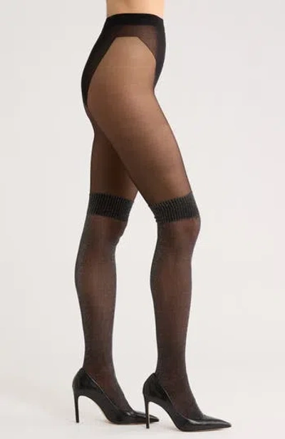 Nordstrom Rack Thigh High Illusion Tights In Black