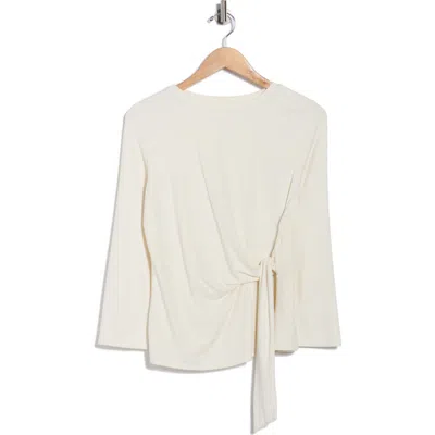 Nordstrom Rack Three Quarter Sleeve Side Tie Knit Top In White