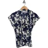 Nordstrom Rack Tie Neck Flutter Sleeve Top In Multi