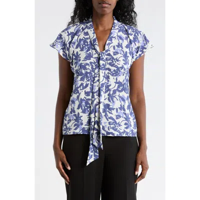Nordstrom Rack Tie Neck Flutter Sleeve Top In Multi