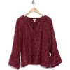 Nordstrom Rack Tie Neck Long Sleeve Top In Burgundy