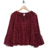 Nordstrom Rack Tie Neck Long Sleeve Top In Burgundy