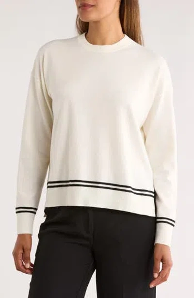Nordstrom Rack Tipped Crewneck Sweater In White