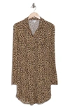 Nordstrom Rack Tranquility Button Front Nightshirt In Beige Sand Animal Multi