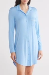 Nordstrom Rack Tranquility Button Front Nightshirt In Blue Azurine