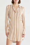 Nordstrom Rack Tranquility Button Front Nightshirt In Brown