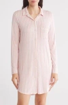 Nordstrom Rack Tranquility Button Front Nightshirt In Pink Beauty Spring Stripe