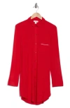 Nordstrom Rack Tranquility Button Front Nightshirt In Red