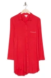 Nordstrom Rack Tranquility Button Front Nightshirt In Red Toreador