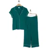 Nordstrom Rack Tranquility Cropped Pajamas In Green Storm