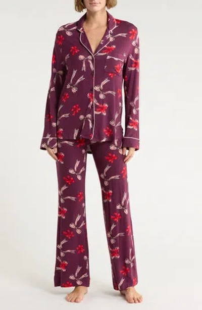 Nordstrom Rack Tranquility Long Sleeve Shirt & Pants Pajamas In Purple