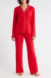 Nordstrom Rack Tranquility Long Sleeve Shirt & Pants Pajamas In Red