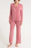 Nordstrom Rack Tranquility Long Sleeve Shirt & Pants Pajamas In Red