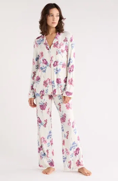 Nordstrom Rack Tranquility Long Sleeve Shirt & Pants Two-piece Pajama Set In Animal Print