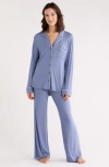 Nordstrom Rack Tranquility Long Sleeve Shirt & Pants Two-piece Pajama Set In Blue
