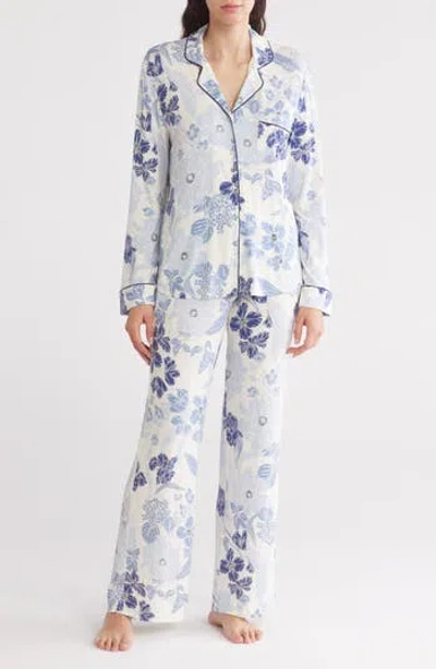 Nordstrom Rack Tranquility Long Sleeve Shirt & Pants Two-piece Pajama Set In Ivory Egret Lisolette Floral