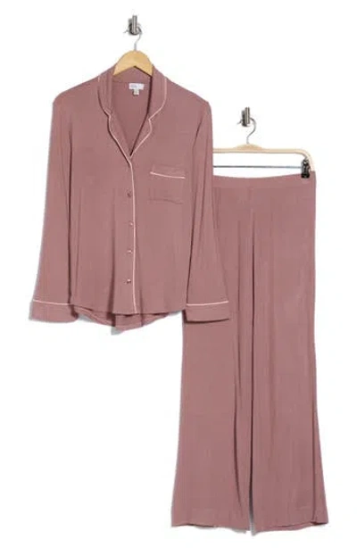 Nordstrom Rack Tranquility Long Sleeve Shirt & Pants Two-piece Pajama Set In Purple Moon