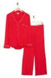Nordstrom Rack Tranquility Long Sleeve Shirt & Pants Two-piece Pajama Set In Red Toreador