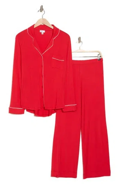 Nordstrom Rack Tranquility Long Sleeve Shirt & Pants Two-piece Pajama Set In Red Toreador