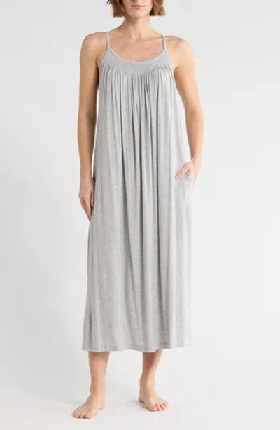 Nordstrom Rack Tranquility Smocked Nightgown In Gray