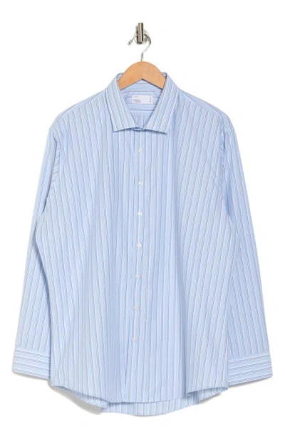 Nordstrom Rack Trim Fit Atwood Stripe Dress Shirt In White- Blue Atwood Stripe