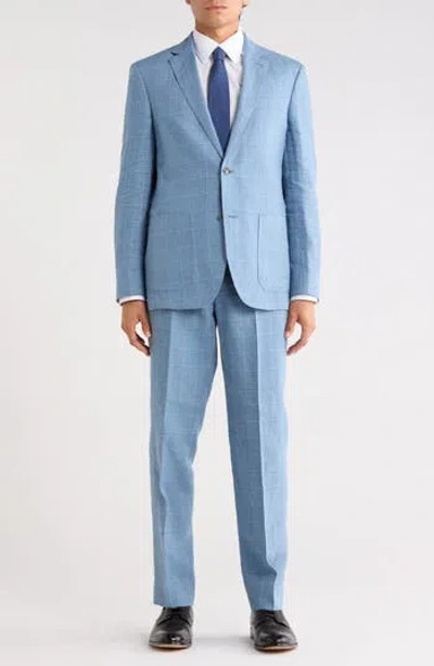 Nordstrom Rack Trim Fit Plaid Suit In Blue