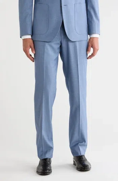 Nordstrom Rack Trim Fit Trousers In Light Blue Texture