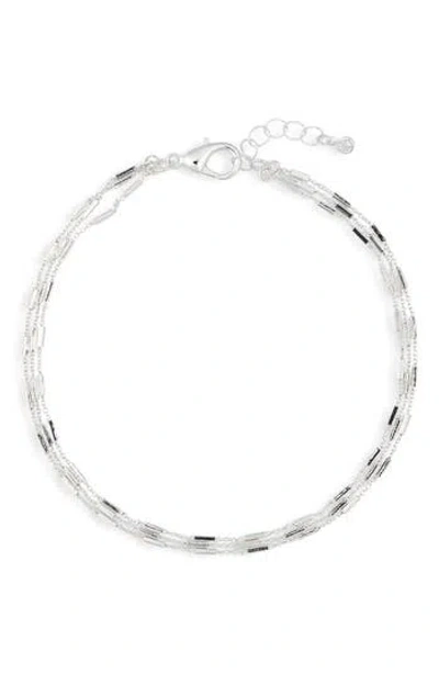 Nordstrom Rack Triple Chain Anklet In Silver