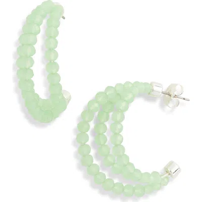 Nordstrom Rack Triple Facet Beaded Hoop Earrings