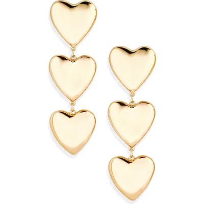 Nordstrom Rack Triple Heart Drop Earrings In Gold
