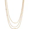 Nordstrom Rack Triple Layer Bar Chain Necklace In Gold