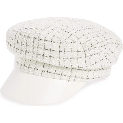 Nordstrom Rack Tweed Newsboy Cap In Ivory Combo