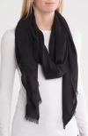 Nordstrom Rack Twill Wrap Scarf In Black