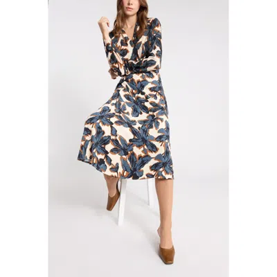 Nordstrom Rack Twist Detail Midi Skirt In Beige- Blue Soly Blooms