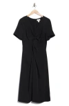 Nordstrom Rack Twist Front Midi Dress In Black