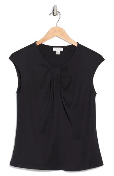 Nordstrom Rack Twist Neck Cap Sleeve T-shirt In Black