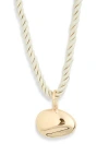 Nordstrom Rack Twisted Cord Sculpted Pendant Necklace In Natural- Gold