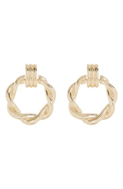 Nordstrom Rack Twisted Frontal Hoop Earrings In Gold