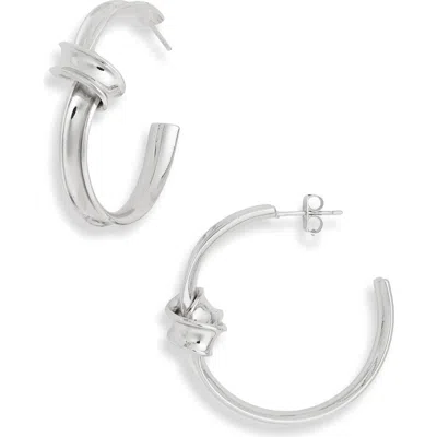 Nordstrom Rack Twisted Knot Hoop Earrings In White