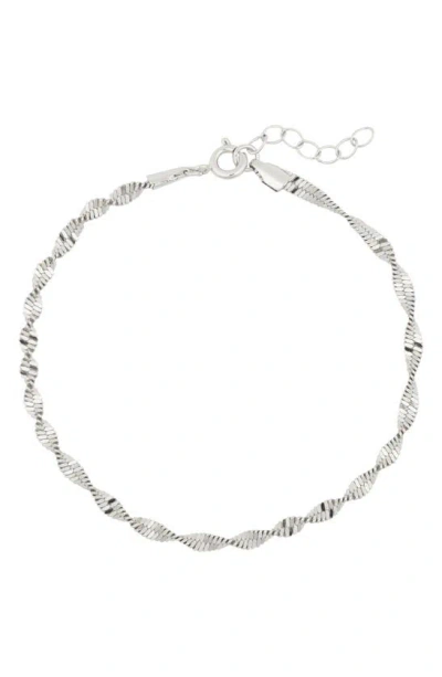 Nordstrom Rack Twisted Snake Chain Anklet In Silver