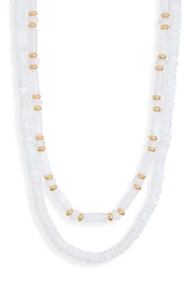 Nordstrom Rack Two-row Beaded Necklace In Metallic