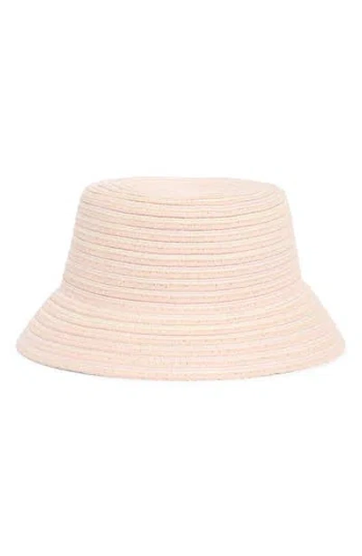 Nordstrom Rack Two Tone Stripe Paper Woven Bucket Hat In Neutral